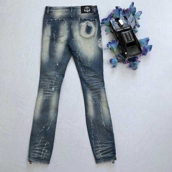 Dereon NWOT Distressed Metal Studs Skinny Jeans Juniors/Women Various - Picture 8 of 12